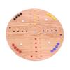 AmishToyBox.com Wahoo Marble Game Board Set - Round 22" Wide Marbles Game - Solid Oak Wood - Double-Sided - with Large 22mm Marbles and Dice Included view 4