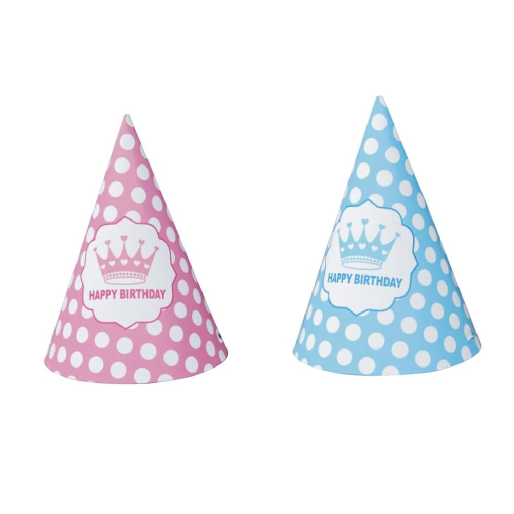 HONMEET Mini Birthday Cone Hat Crowns 20 Pack Sparkle Party Decorations Boys and Girls Happy Birthday Hats Music Pentagram and Crown