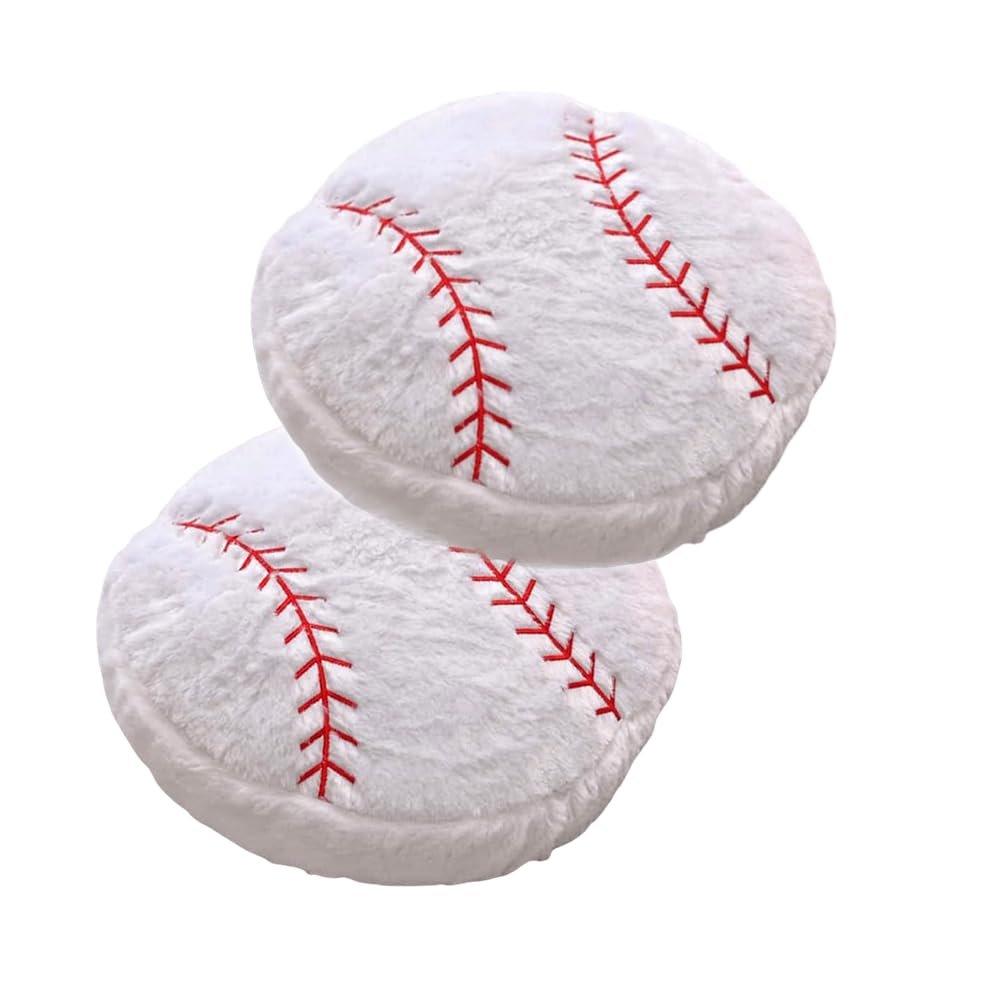 2Pcs Baseball Plush Pillow14" Soft Baseball Stuffed Toys Fluffy Soccer Sports Throw Pillow Durable Football Plush Toys for Home Decor Sofa Cushion Kids Boy Girls Children Sports Toys Gift(Baseball)