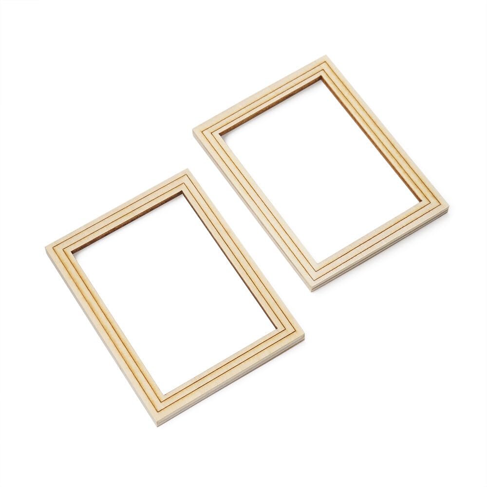Odoria 1/12 Miniature Photo Picture Frames Dollhouse Decoration Accessories, 2Pcs