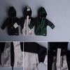1/12 Scale Male Clothes,Male Windbreaker Coat Hoodie Jacket Black Zip Coat Outfit Clothing for 6inch Male Action Figure Body (Black&Green) view 3