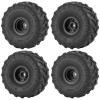 QUPA AM STORE 4PCS RC 1.0 Wheels and Rubber Tires Set Monster Truck Wheel Rims Tire Set for 1/18 TRX4M 1/24 SCX24 Upgrade FMS FCX24 RC Crawler Car view 1