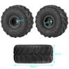 QUPA AM STORE 4PCS RC 1.0 Wheels and Rubber Tires Set Monster Truck Wheel Rims Tire Set for 1/18 TRX4M 1/24 SCX24 Upgrade FMS FCX24 RC Crawler Car view 3