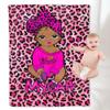YESCUSTOM Personalized American African Girl Throw Blanket for Girls Babies Kids Custom Black Girl Blankets with Name Baby Blanket Gift for New Mother Toddler Daycare Nursery School view 1