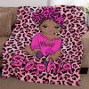 YESCUSTOM Personalized American African Girl Throw Blanket for Girls Babies Kids Custom Black Girl Blankets with Name Baby Blanket Gift for New Mother Toddler Daycare Nursery School view 3