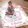 Audumbara Custom Elephant Baby Personalized Name Flannel Throw Blanket for Little Girl Boy Kid Funny Meaningful Gift for All Season (40"X30") XSmall Size for Toddler view 4