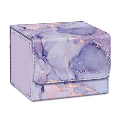 CaseBot Card Deck Box Compatible with MTG/TCG/CCG, Magnetic Game Card Case Large Size Fits Up 180+ Game Cards with PU Divider, Lilac Marble