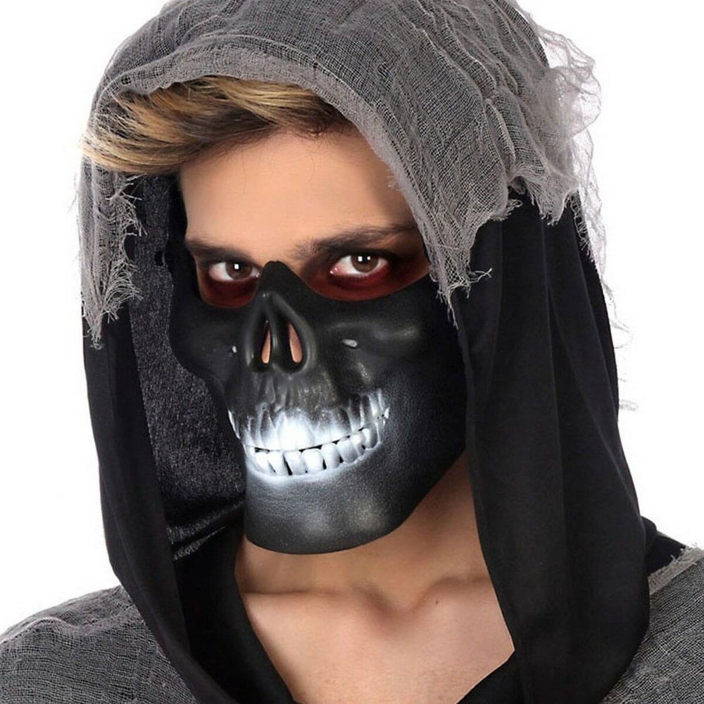 BigBuy Carnival Halloween Mask 14 x 18 cm Black