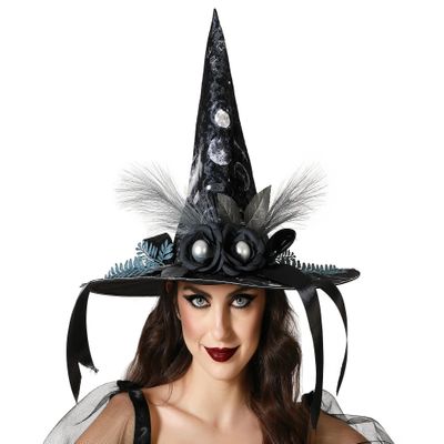 BigBuy Carnival Witch Hat Black Adults