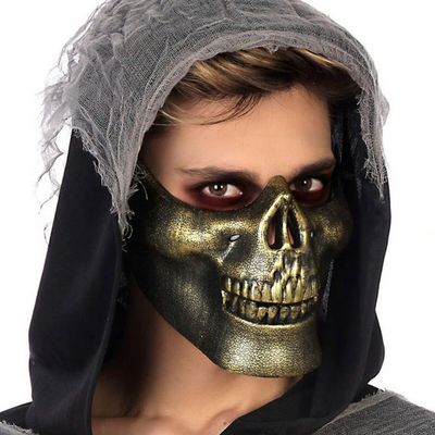 BigBuy Carnival Mask 14 x 18 cm Halloween Golden