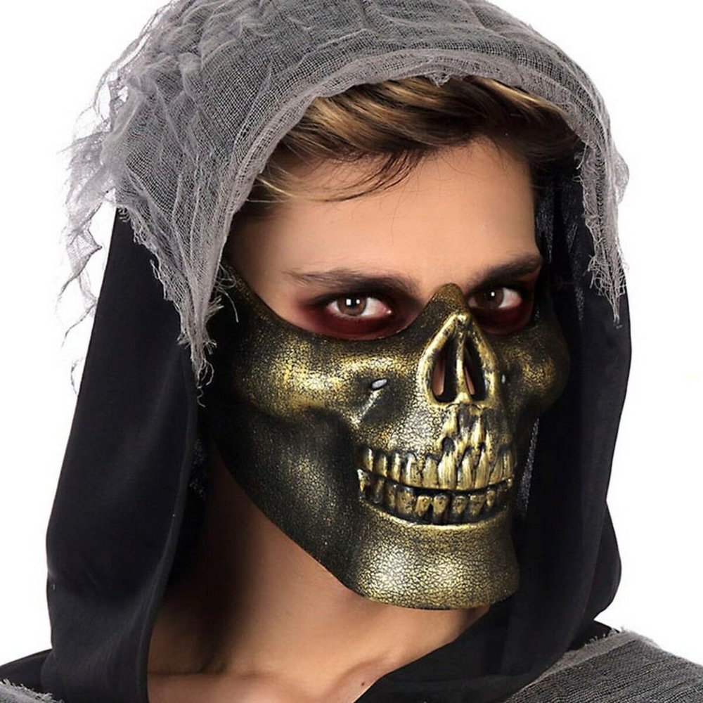 BigBuy Carnival Mask 14 x 18 cm Halloween Golden