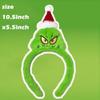 Atvscay Christmas Santa Headband,Furry Santa Hat headband,Green Monster Costume Accessories,Xmas Headband,Stole Christmas Holiday Welcome To Whoville Party Hair band. (Green) view 2