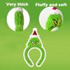 Atvscay Christmas Santa Headband,Furry Santa Hat headband,Green Monster Costume Accessories,Xmas Headband,Stole Christmas Holiday Welcome To Whoville Party Hair band. (Green) view 3