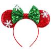 RAZKO Mouse Ears Headband, Sequin Mice Ears Hairband Mouse ears Headband for Women Girls Hair Accessories, Pick Your ColorChristmas Snowflake view 1