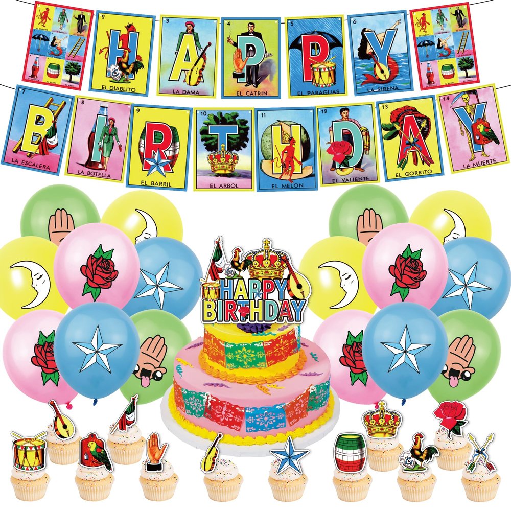 30PCs Mexico party decorations mexican theme Mexico Cake cup topper for birthday party Supplies