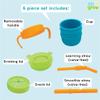 321 Grow Easy Learn Drink and Snack Set  Baby + Toddler Silicone Learning Cup & Snack Set, Training Cup for Straw and Open Cup Independence  Dishwasher Safe (Ocean) view 2