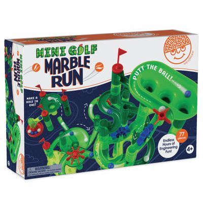 MindWare Marble Run Mini Golf - Building Toys for Kids Ages 4-8 - Unique Twist on Classic Marble Run for Kids Ages 4-8 - Marble Maze Includes 75 Track Pieces, 20 Marbles and Exciting New Components