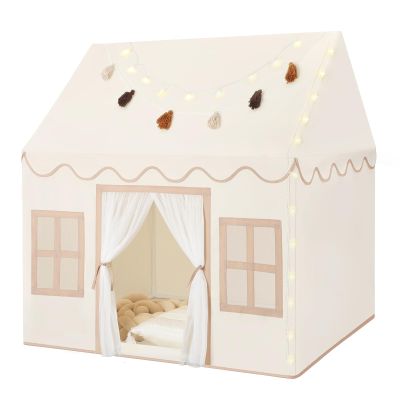 Senodeer Kids Play Tent Indoor: with Mat, Tassel Garland, Star Lights - Girl Tent Indoor Playhouse for Kids Toys for Boy Girl Birthday Gift