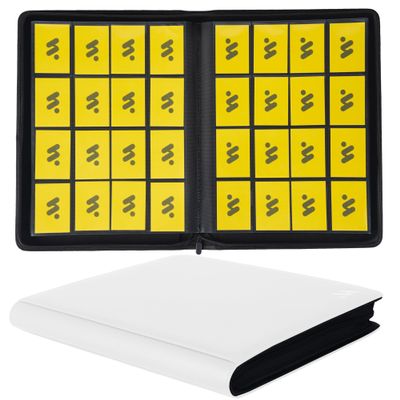 MORABTO Premium 1000+ Pockets Card Binder,16 Pockets Card Binder Ringless Side Loading Trading Card Album Folder for TCG -White