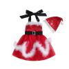 Ayalinggo Toddler Baby Girl Christmas Outfit Halter Dress Glitter Sequin Dreww Tulle Tutu Skirt Fall Winter Clothes with Hat Red 3-4 Years view 1