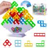 CERBONNY 48Pcs Tetra Tower Stacking Blocks Game, Board Games for Families, Parties, Travel and Team Building, Suitable for 1-4 Players Kids & Adults Toys view 1