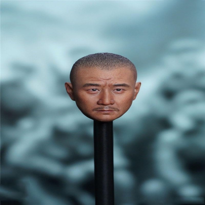 1/6 Scale Asian Male Head Sculpt Carved for 12inch Male Soldier Action Figure Body Collection (R)