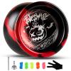 JOLESHARE Professional Unresponsive Yoyo X5 for Pros and Responsive Yoyos for Beginners - Replaceable Unresponsive Bearings, Gloves, Removal Bearing Tool and 5 Cords Included (red Black) view 1