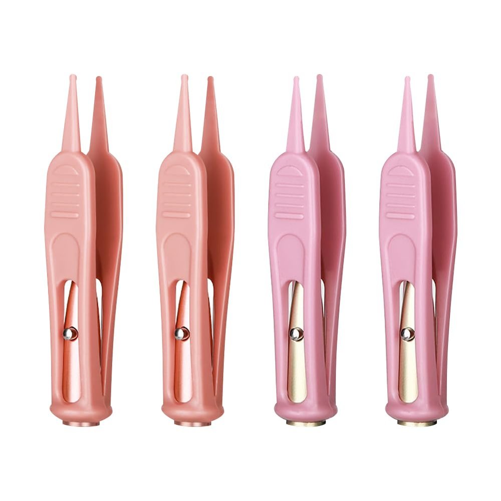 4 Pcs Plastic Nose Cleaning Tweezers Nose Booger Cleaner Baby Nasal Tweezers Booger Removers with LED Light for Baby Care