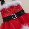 Ayalinggo Toddler Baby Girl Christmas Outfit Halter Dress Glitter Sequin Dreww Tulle Tutu Skirt Fall Winter Clothes with Hat Red 12-18 Months view 3