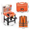 Kids Tool Bench -Toy Workbench with Electric Drill Toy Tool Accessories and Construction Vest 91pcs Toddler Tool Bench,Pretend Play Learning Toy Tool Bench for Kids Ages 3-5,4-8 view 2