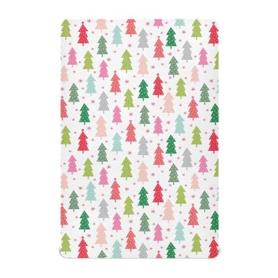 SDMKA Colorful Christmas Trees Crib Sheets for Boys & Girls - Portable Microfiber Fitted Sheet for Playard & Mini Crib Mattress, Soft & Breathable, 27x39 Inch