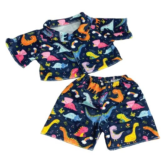 Diggin' Dinos Pajamas for 610 inch Stuffed Animals Plush Toy Dino PJ Outfit for Teddy Bears, Soft Dinosaur Themed Sleepwear Clothes, Adorable Dress Up Costume for Kids Pretend Play and Gift