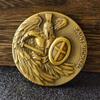 Saint Michael Guardian Challenge Coin Antique Gold Christian Lucky Coin with Psalm 91:10-11 Bible Verses Gift (Single Coin) view 3