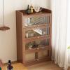 4-Level Acrylic Display Cabinet, Transparent Display Case with Flip Up Door, Curio Cabinet, Countertop Showcase for Collectible Mini Action Figure, Dustproof Storage Showcase(Brown,60*30*142cm) view 1