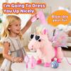 HCdoujoy Pink Unicorn Toys for Girls Toy Set Singing Walking Electronic Plush Unicorns with Control Leash, Pretend Dress Up Animated Stuffed Unicorn Gift for KidsToddler Kids 3 4 5 6 Years view 3