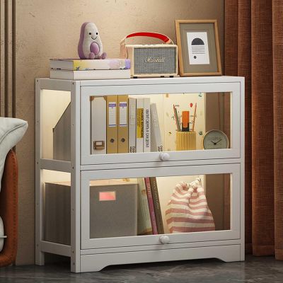 YUGXTH Glass Display Cabinets, Display Case, Acrylic Display, Flip-Door Design, Transparent and Dustproof on Three Sides, Strong Load-Bearing, Suitable for Home Storage(60 * 30 * 73cm)