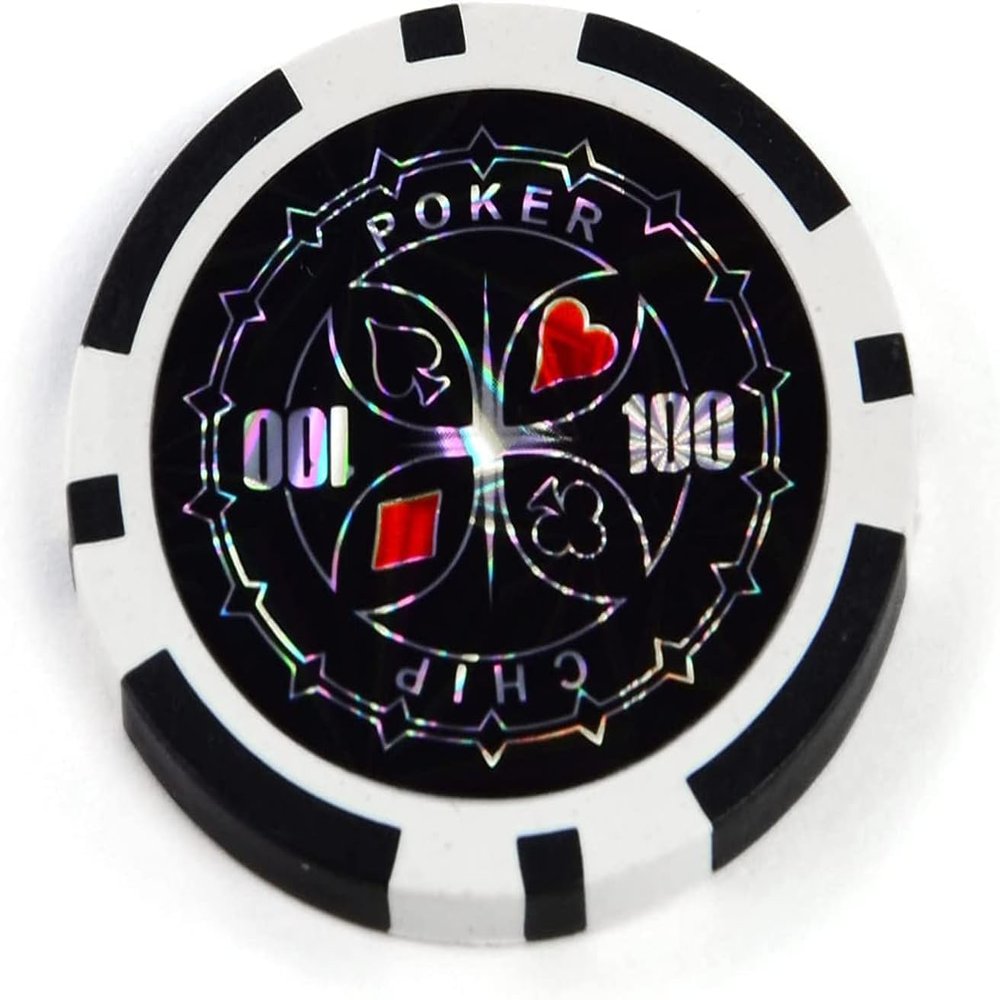 Yarsanor Poker Casino Games Chips Set, ABS Poker Metal Coins Poker Set, Texas Holdem Blackjack Games Cards for Playing Game Family Friends Party (Size : 25PCS $100)