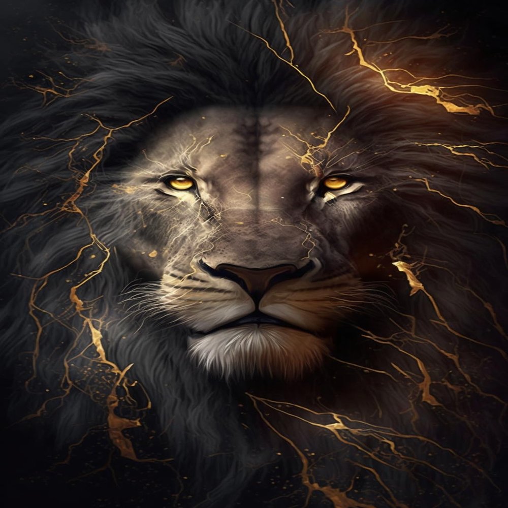 1000 Piece Golden Lion Wooden Jigsaw Puzzle, Challenging and Fun Activity - Interesting and Warm Art Adult Puzzles - Modern Home Decor Ideal Gift