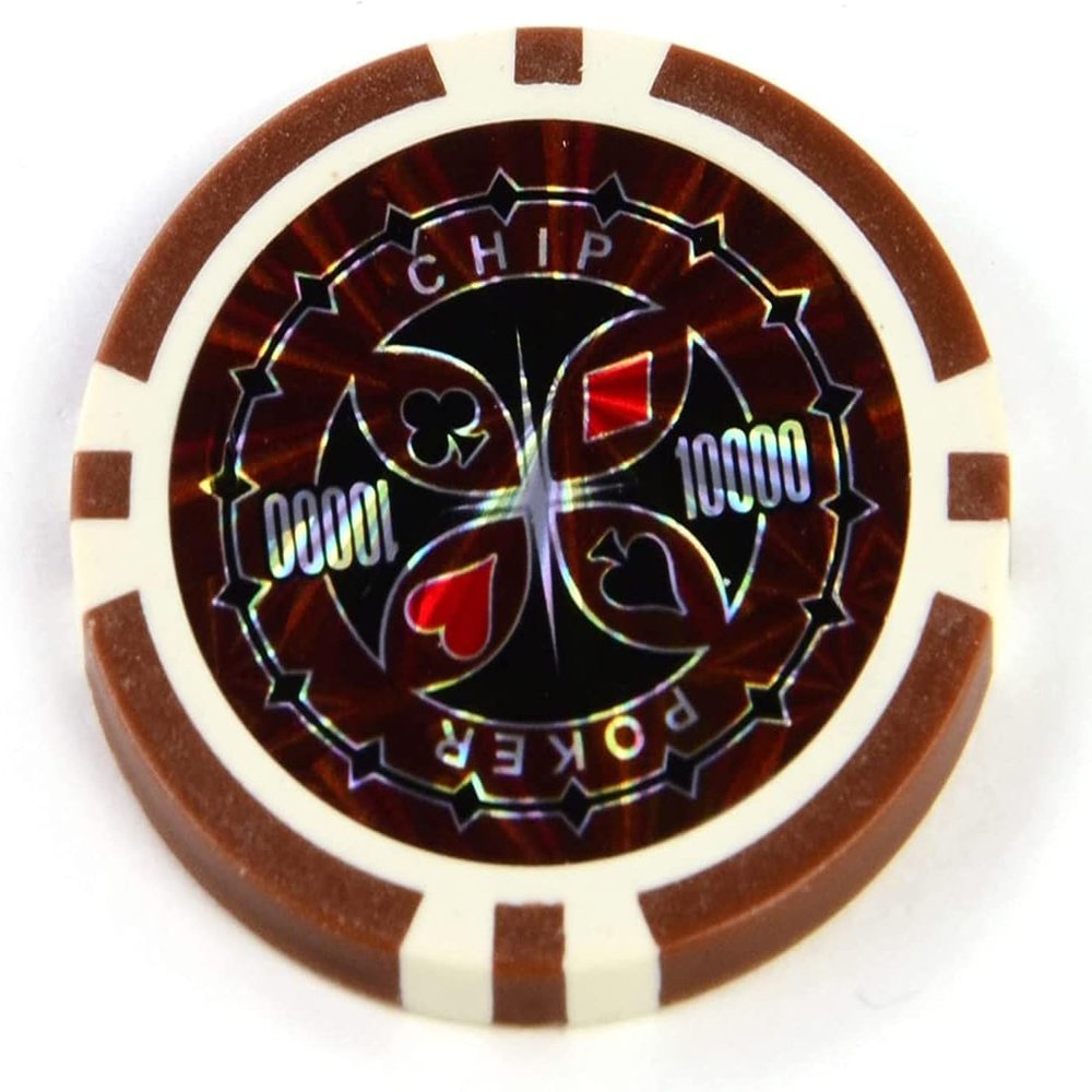 Yarsanor Poker Casino Games Chips Set, ABS Poker Metal Coins Poker Set, Texas Holdem Blackjack Games Cards for Playing Game Family Friends Party (Size : 25PCS $10000)