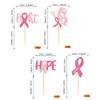 24 Pack Breast Cancer Awareness Cupcake Toppers Glitter Pink Ribbon Fight Beliveve Hope Cupcake Picks for Believe Hope Pink Ribbon Party Cake Decorations Supplies view 2
