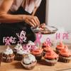 24 Pack Breast Cancer Awareness Cupcake Toppers Glitter Pink Ribbon Fight Beliveve Hope Cupcake Picks for Believe Hope Pink Ribbon Party Cake Decorations Supplies view 4