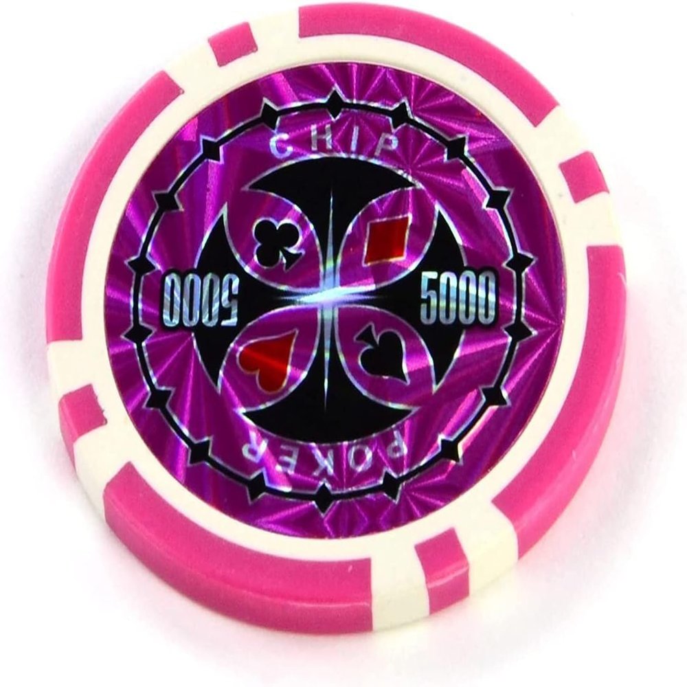 Yarsanor Poker Casino Games Chips Set, ABS Poker Metal Coins Poker Set, Texas Holdem Blackjack Games Cards for Playing Game Family Friends Party (Size : 25PCS $5000)