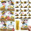 Libima 30 Set Valentine's Day Construction Vehicle Truck with Greeting Cards, 3D Construction Vehicle Toys and Happy Valentines Cards Classroom Exchange Gifts Prizes Party Favor for Kids view 1