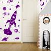 SUPERDANT Simple Planet Rocket Wall Decals Outer Space Wall Sticker DIY Purple Wall Sticker Murals Stickers for Kids Bedroom Nursery Living Room Decoration view 4