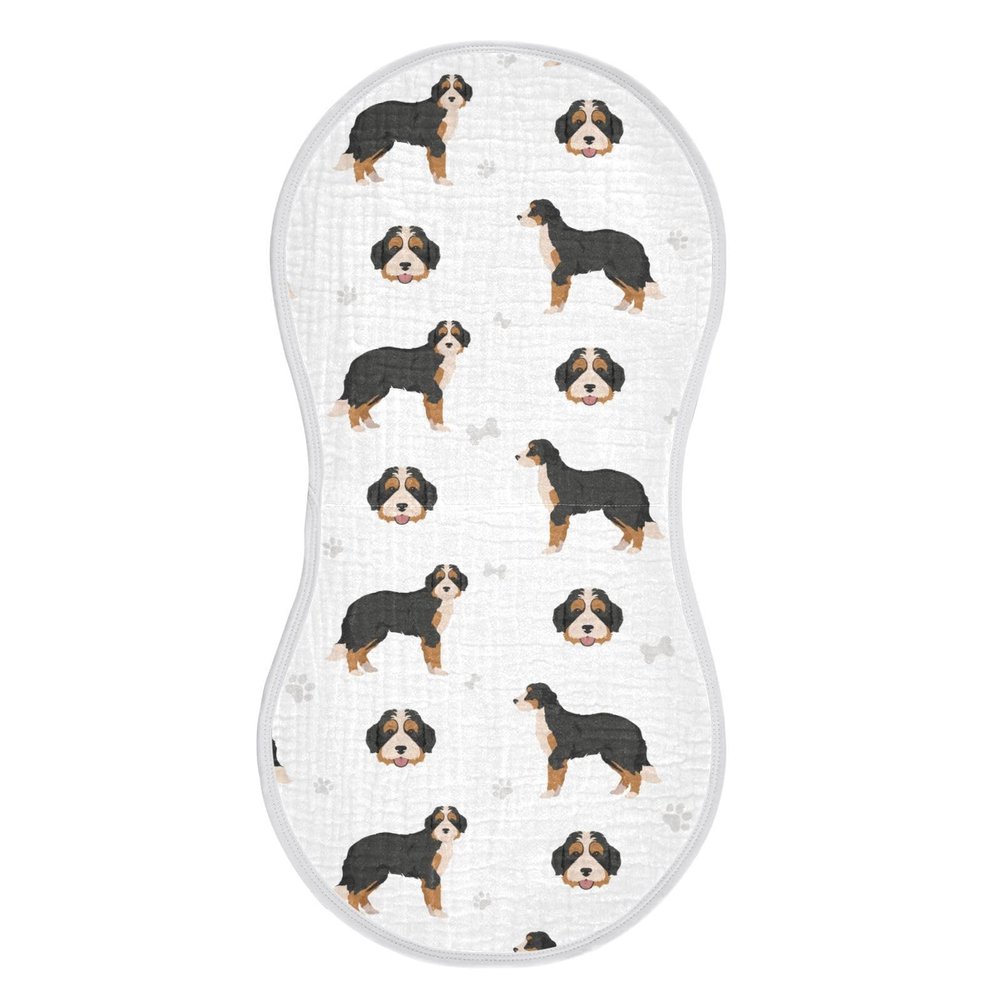 vvfelixl Burp Cloths Bernedoodle Dog for Baby Boy Girls Baby Washcloths Burp Rags 1 Pack