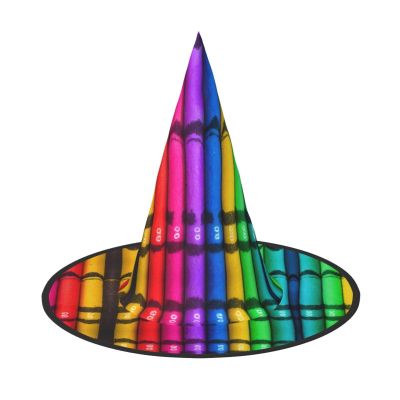 Siulas Halloween Witch Hat-Costume Witches Hats,Colored Crayons Witch Cap Accessory For Christmas Party