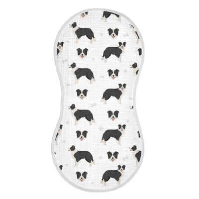 vvfelixl Baby Burp Cloths Border Collie Black Baby Newborn Cotton Burping Cloths Set Baby Washcloths 4 Pack
