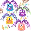 4PCS Fun Hair Pulling Fidget Screaming Monster Toys, Anti Anxiety Toys and Venting Novelty Toys, Different Screams Made by Hair Pulling, Halloween Christmas for 3 4 5 6 7+ Kids Teen Boys Girls Gifts view 1