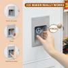 Arlopu Play Kitchen for Kids, Wooden Toy Toddler Kitchen Sets, Sturdy Pretend Cooking Playset with Storage & Accessories, Realistic Light & Sound, Stove, Fridge, Microwave, Removable Sink (White) view 3