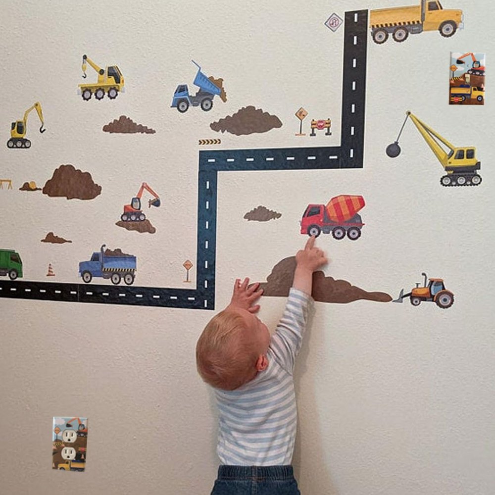 Construction Truck Decor for Boys Room